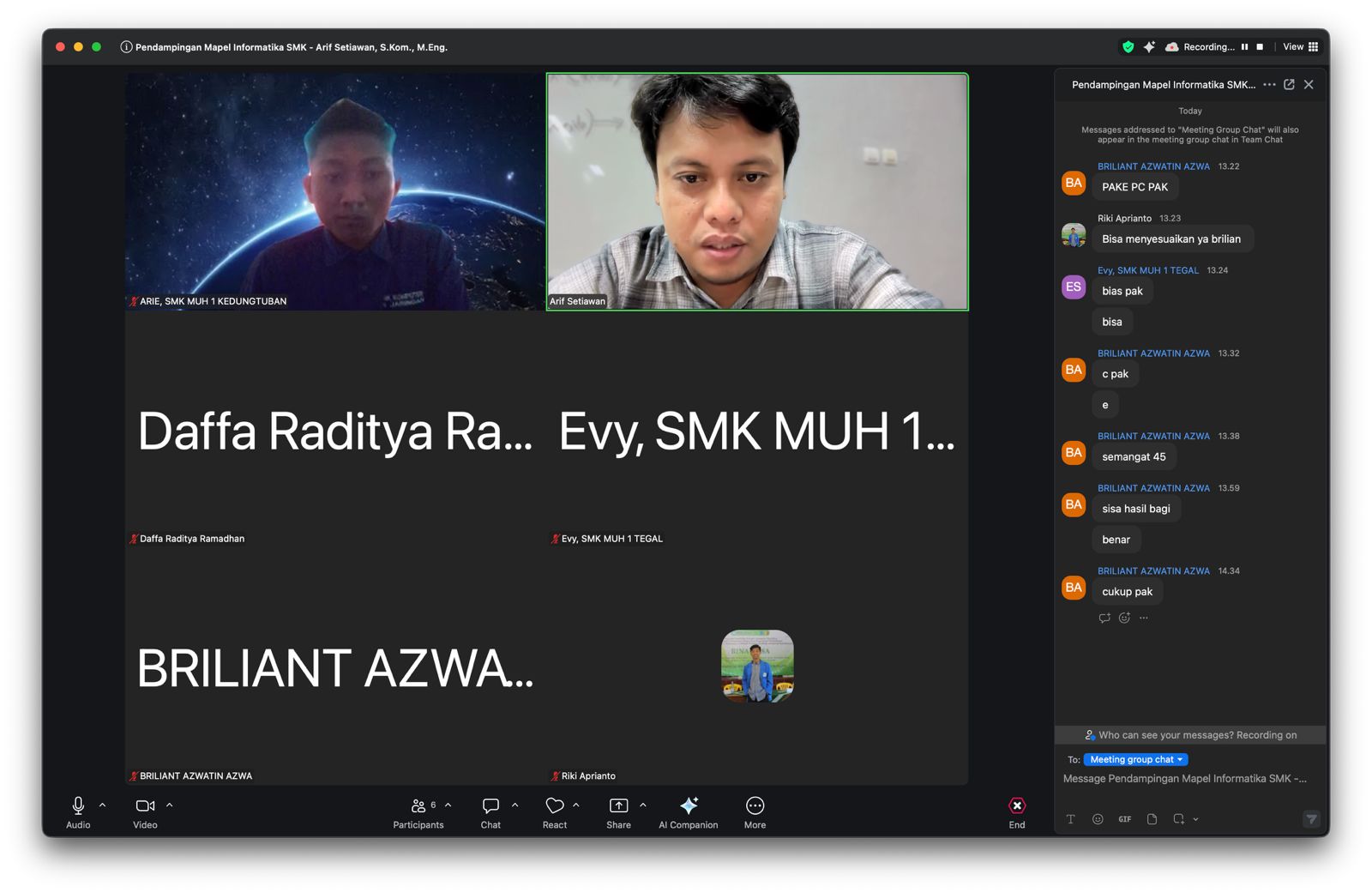 Pendampingan Informatika Kontingen Jawa Tengah